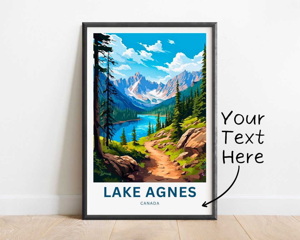 Lake Agnes Canada Personalized Forest Trail To Alpine Lake Poster