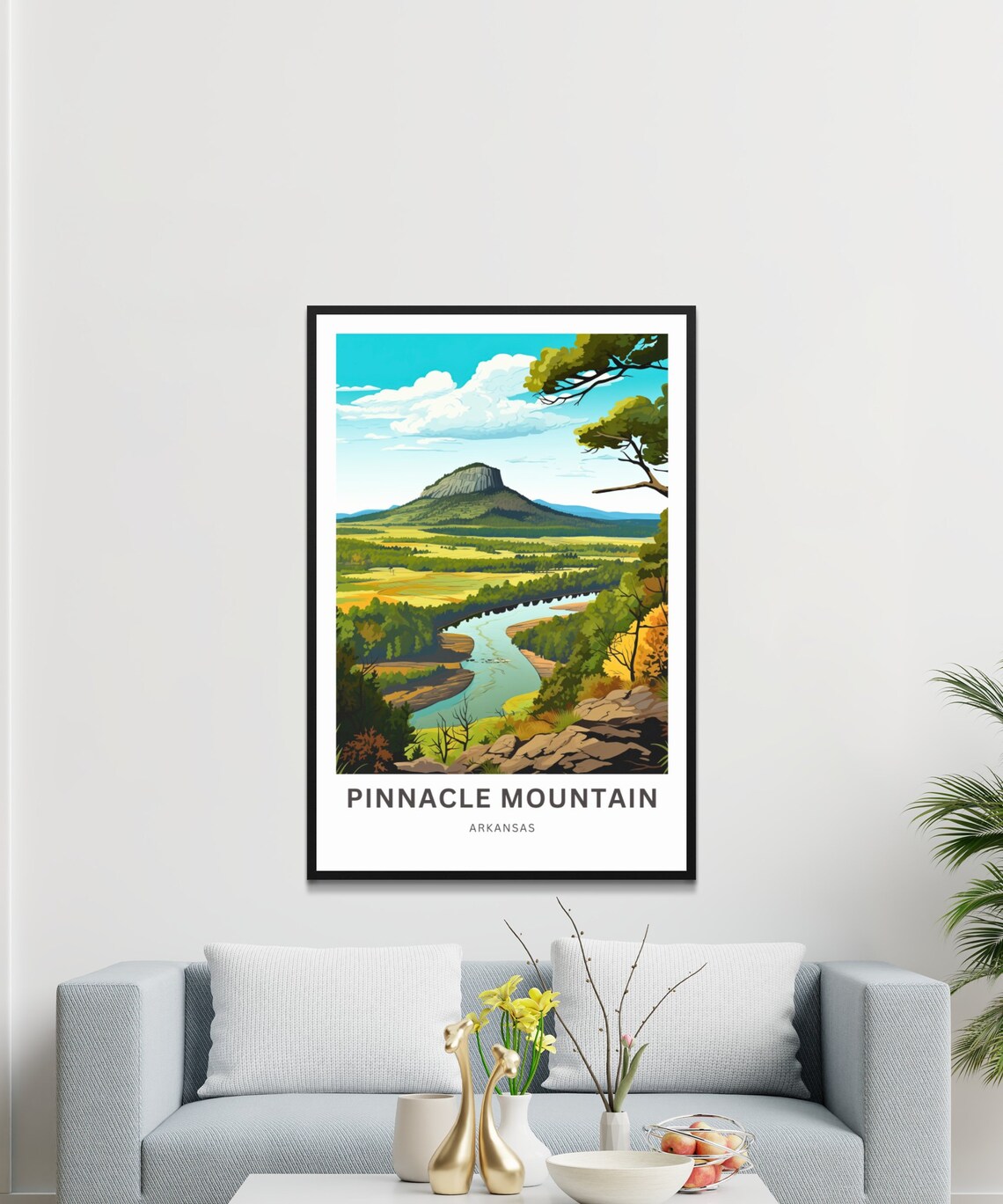 Pinnacle Mountain Arkansas River Valley Peak Vista Travel Poster - Image 3