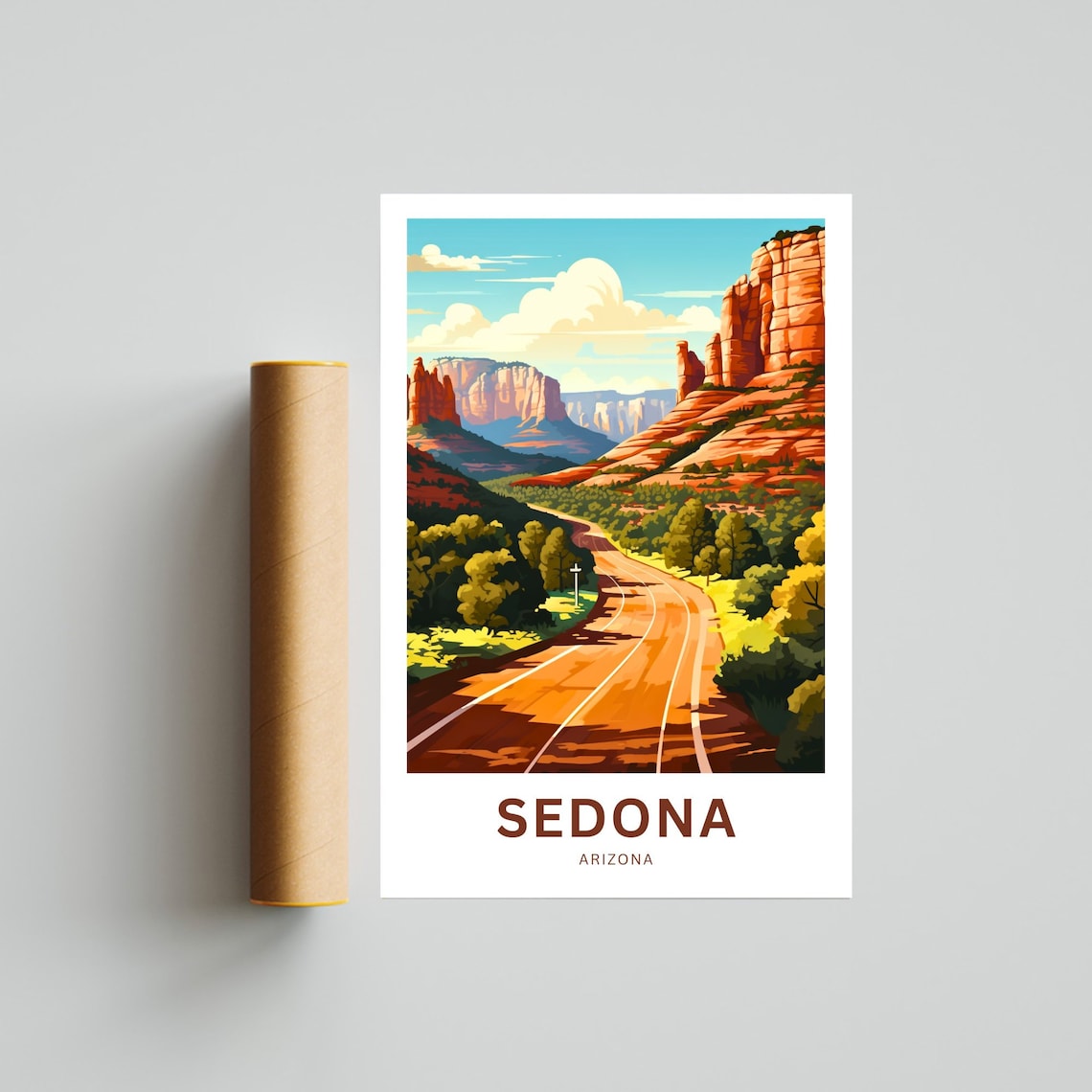Sedona Arizona Red Rock Canyon Road Scenic Desert Travel Poster - Image 4