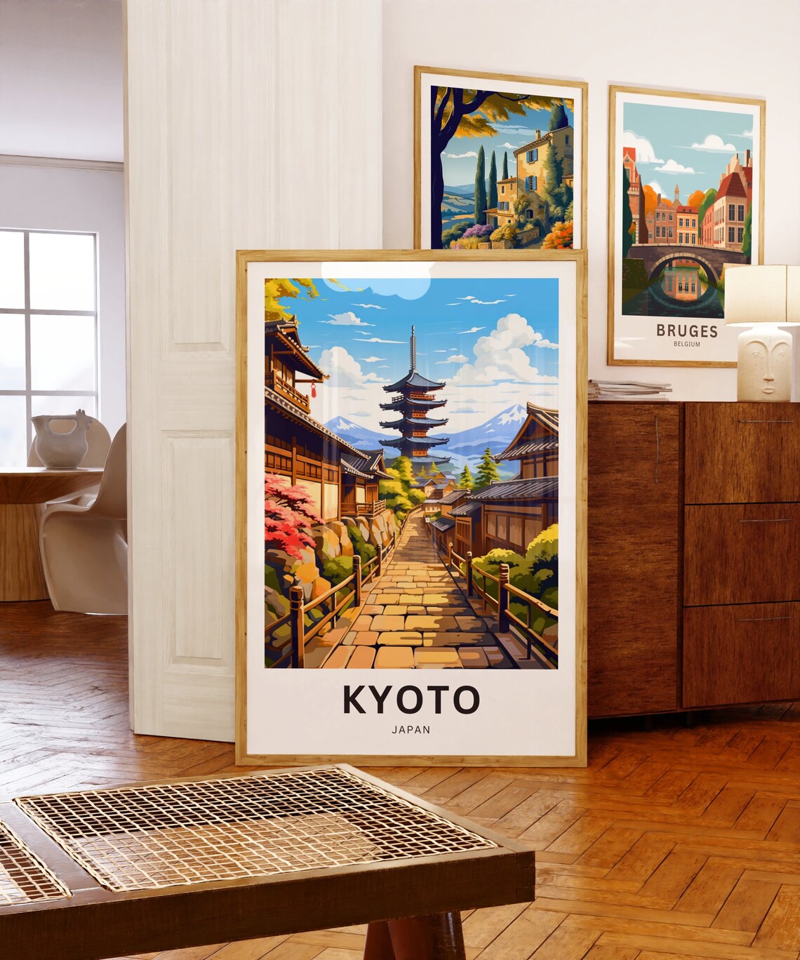 Kyoto Japan Pagoda Street Cherry Blossom Mountain Travel Poster - Image 5