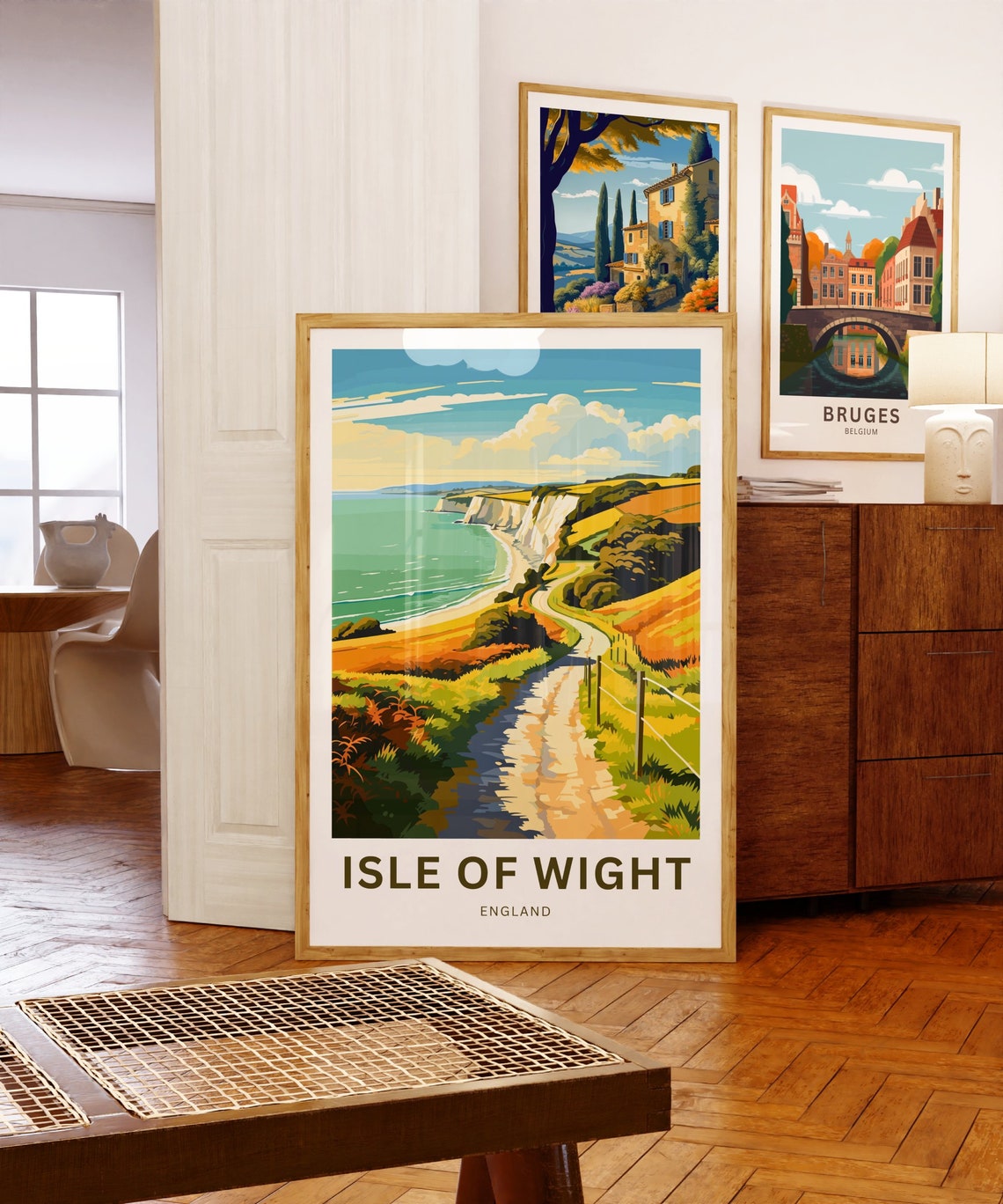 Isle of Wight England Coastal Cliff Path Turquoise Bay Scene Poster - Image 5