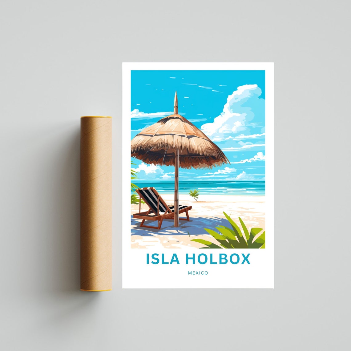 Prsonalized Isla Holbox Travel Print Isla Holbox Poster Mexico Wall Art Framed Present Gift Mexico Present - Image 4