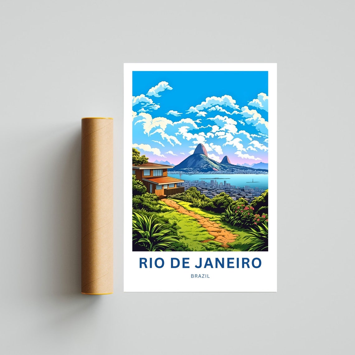Personalized Rio De Janiero Travel Print Rio De Janiero Poster Brazil Wall Art Framed Present Gift Brazil Present - Image 4