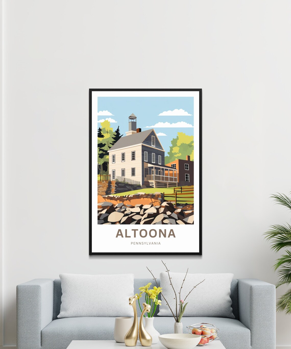 Altoona Pennsylvania Historic Homestead Personalized Travel Poster - Image 3
