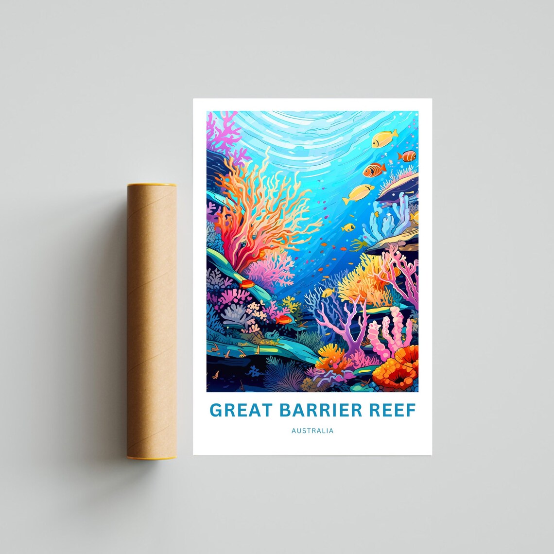 Great Barrier Reef Australia Coral Underwater Scene Travel Poster - Image 4