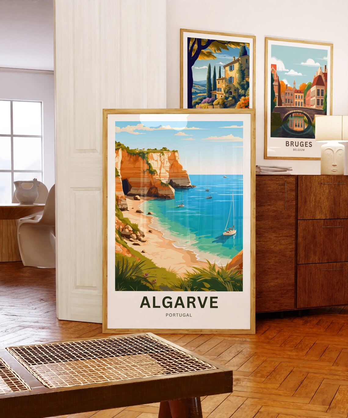 Algarve Portugal Sea Arch Cove Turquoise Water Beach Scene Poster - Image 5