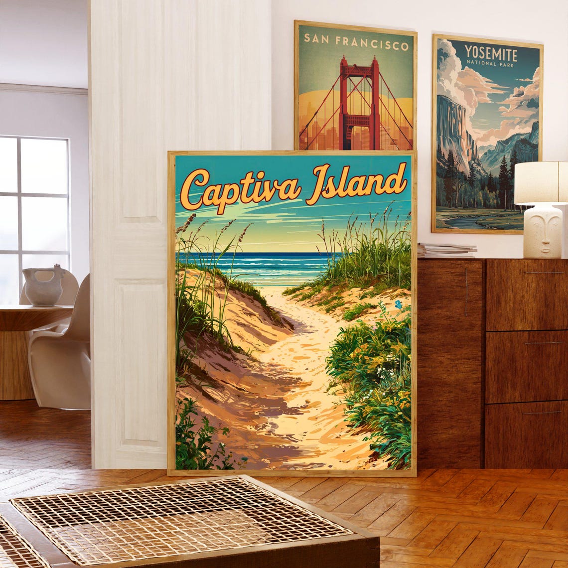 Captiva Island Florida Travel Poster Sandy Dune Path Ocean Beach Art - Image 5