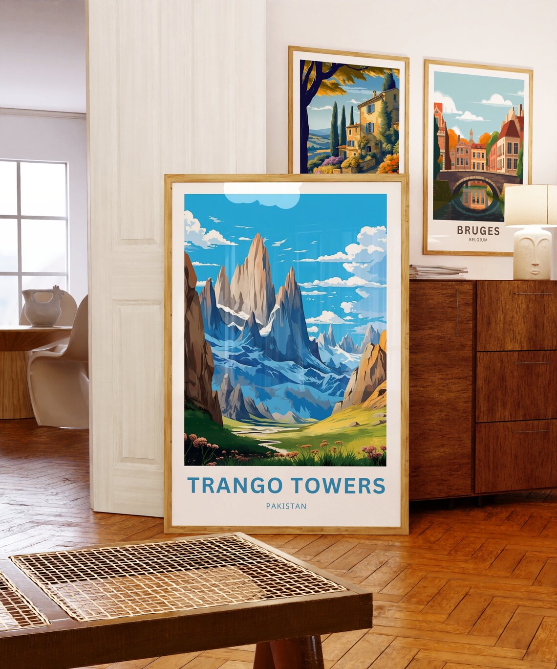 Personalized Trango Towers Pakistan Meadow Peaks Custom Travel Poster - Image 3