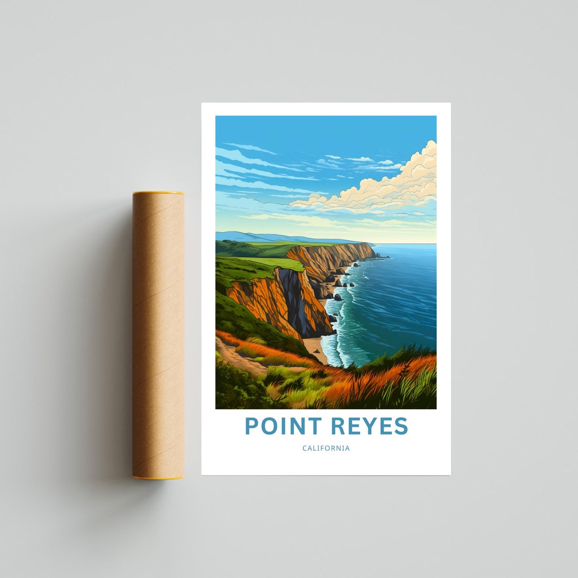 Point Reyes California Coastal Cliffs Ocean View Travel Poster - Image 4