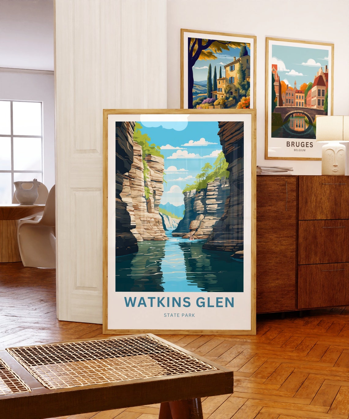 Watkins Glen State Park Canyon River Layered Rock Walls Travel Poster - Image 5