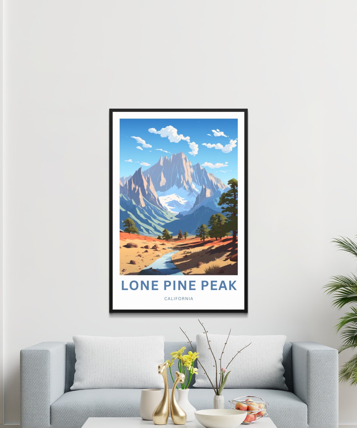 Personalized Lone Pine Peak Trail Travel Print Lone Pine Peak Trail Poster California Wall Art Framed Present Gift California Present - Image 3