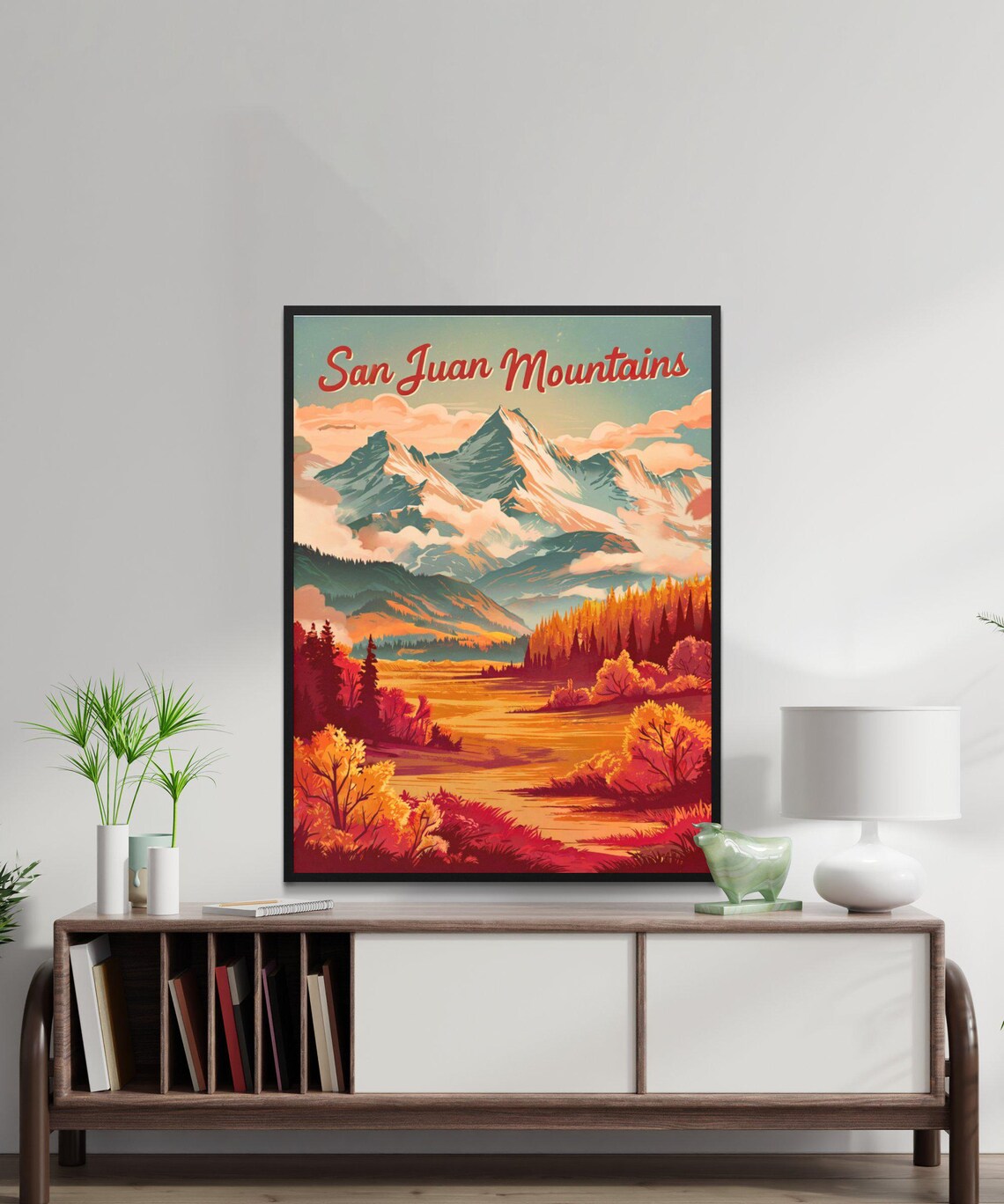 San Juan Mountains Autumn Valley Sunset Vintage Travel Poster - Image 4