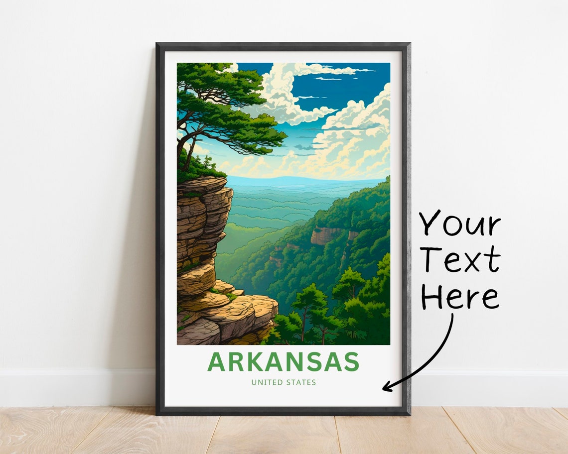 Personalized Arkansas Ozark Bluff Forest Overlook Travel Poster