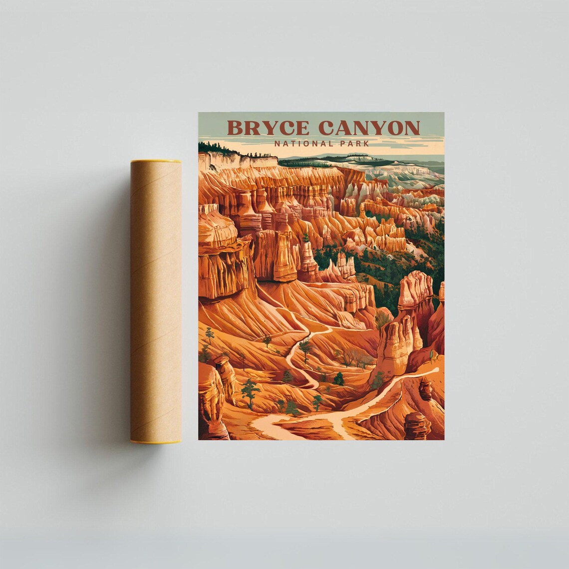 Bryce Canyon National Park Vintage Hoodoos Sunset View Poster - Image 4