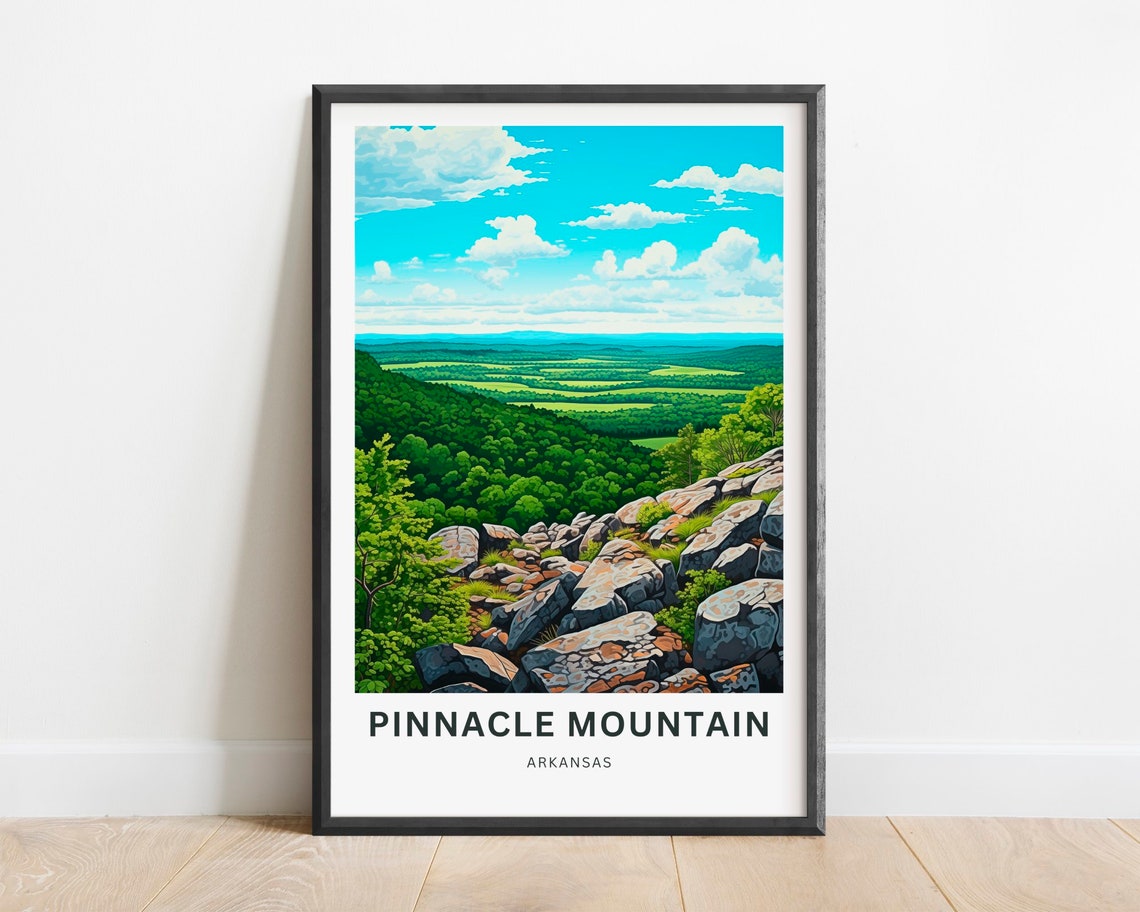 Pinnacle Mountain Arkansas Rocky Overlook Valley View Travel Poster
