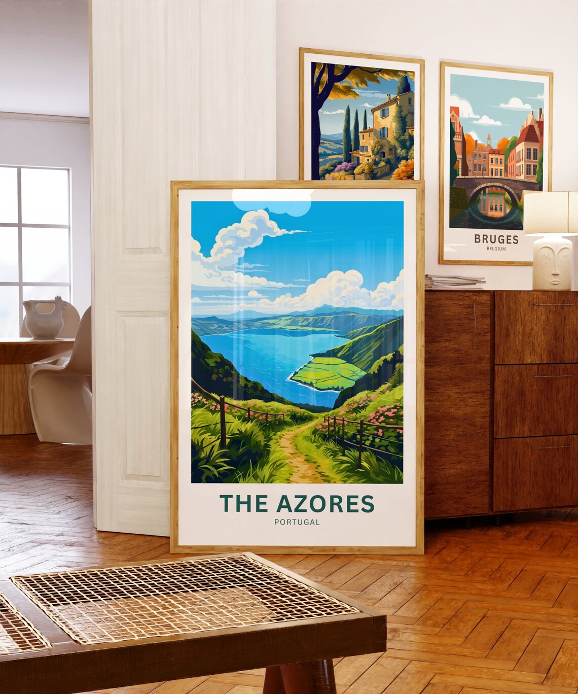 The Azores Portugal Wildflower Lake Trail View Travel Poster - Image 5