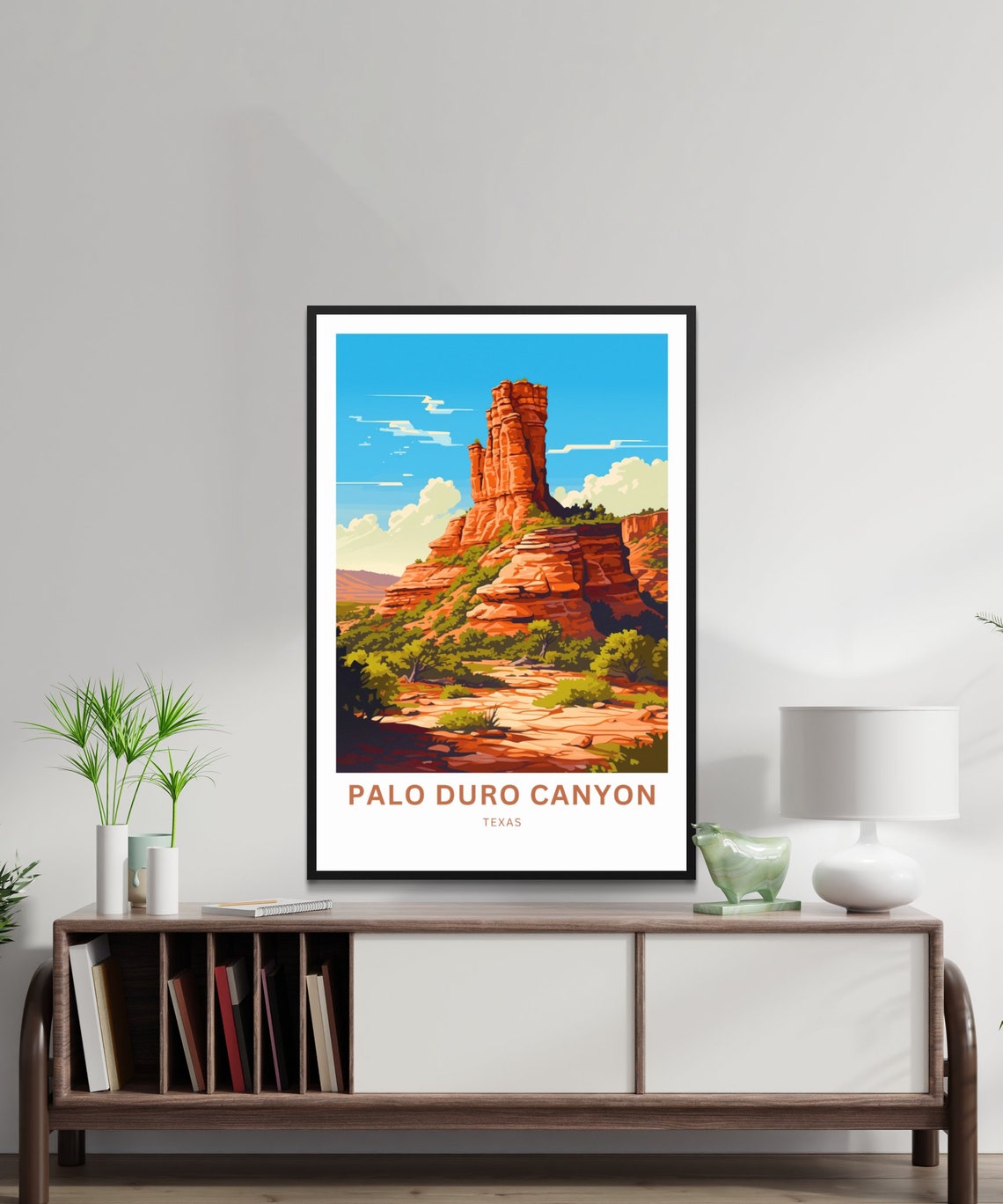 Palo Duro Canyon Texas Red Rock Formation Bright Sky Scene Poster - Image 2