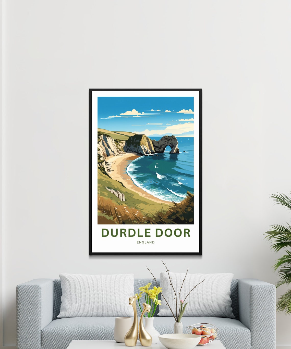 Durdle Door England Dramatic Coastal Arch Sandy Beach Poster - Image 3