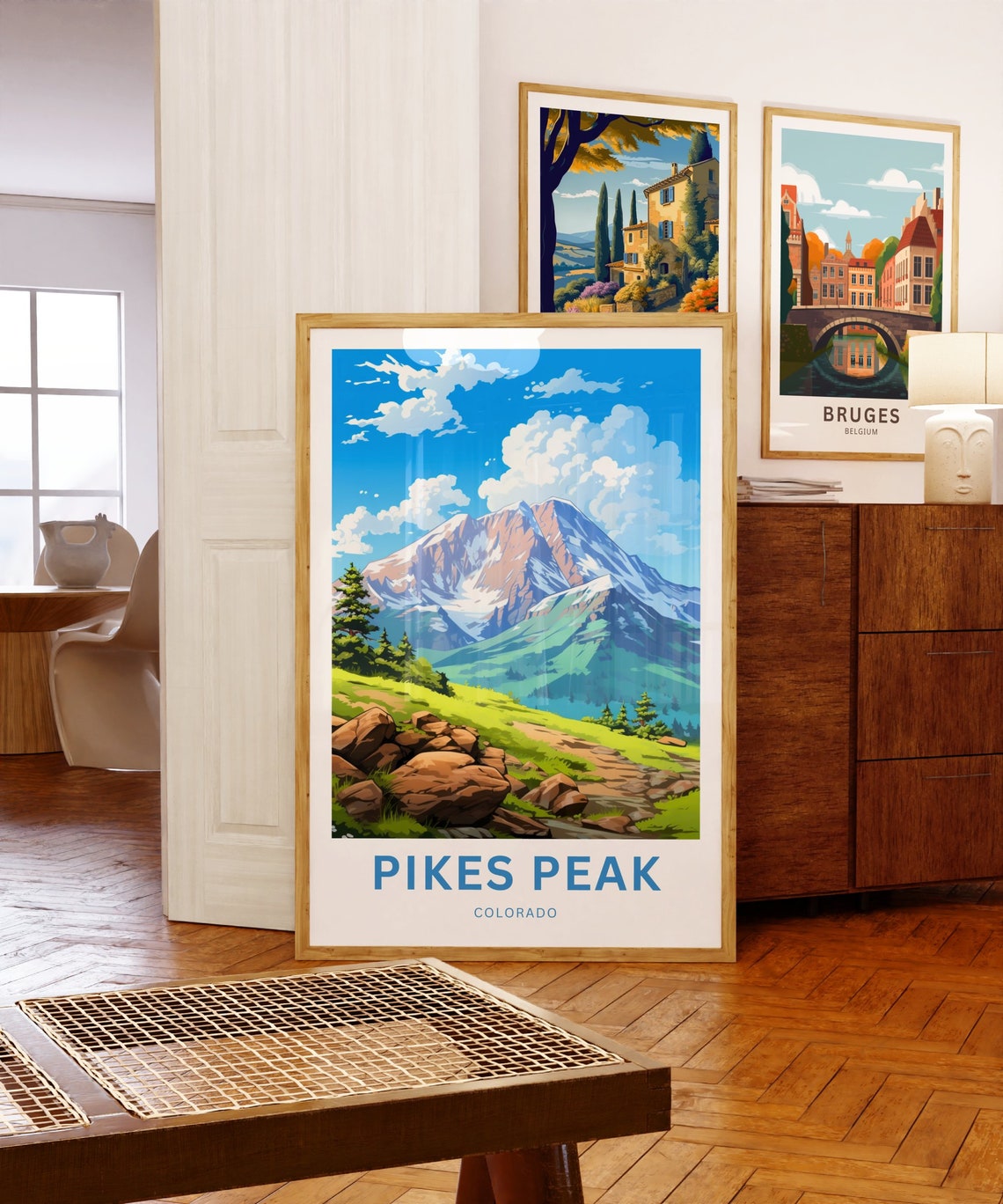 Pikes Peak Colorado Snowcapped Mountain Summit Trail Travel Poster - Image 5