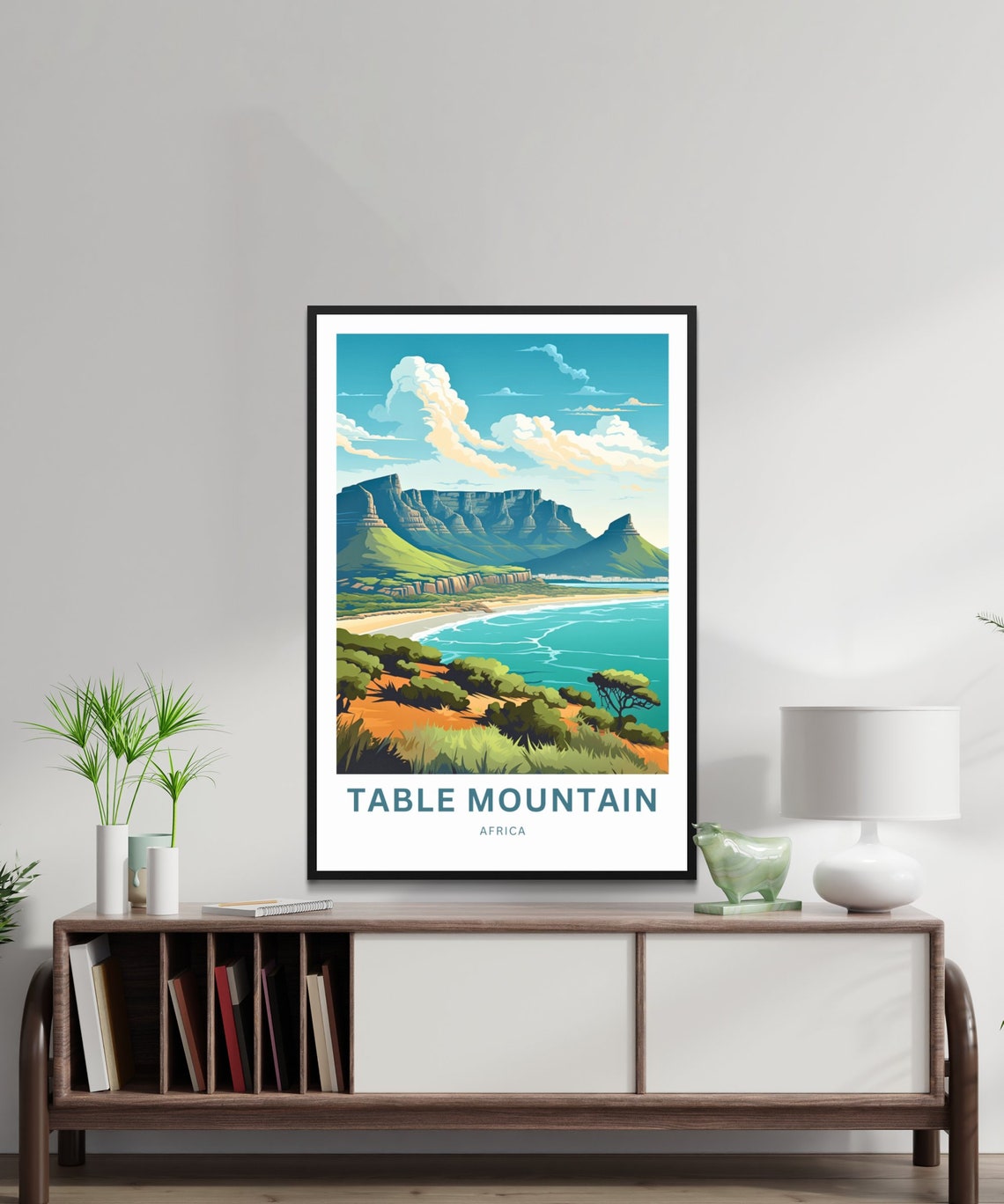 Table Mountain Bay Scenic Personalized South Africa Travel Poster - Image 3