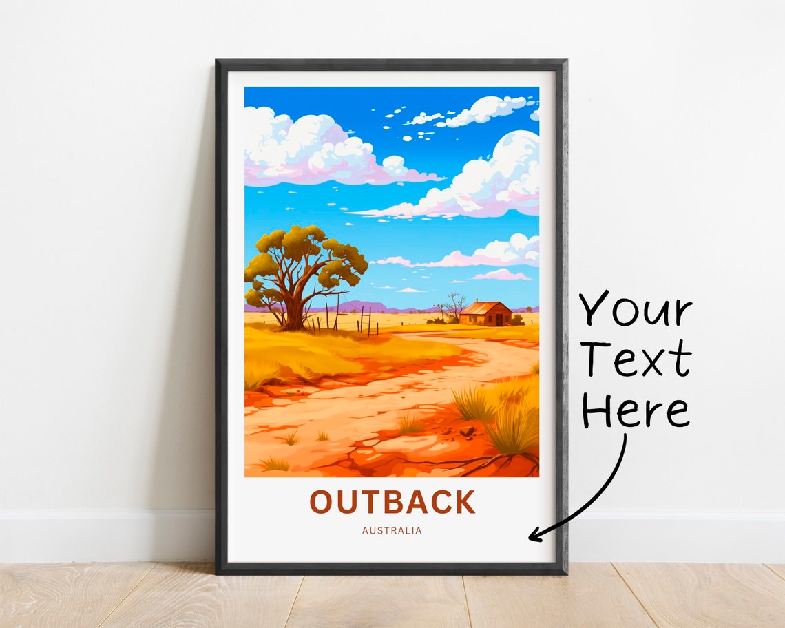 Personalized Australia Outback Dirt Track Shack Custom Travel Poster
