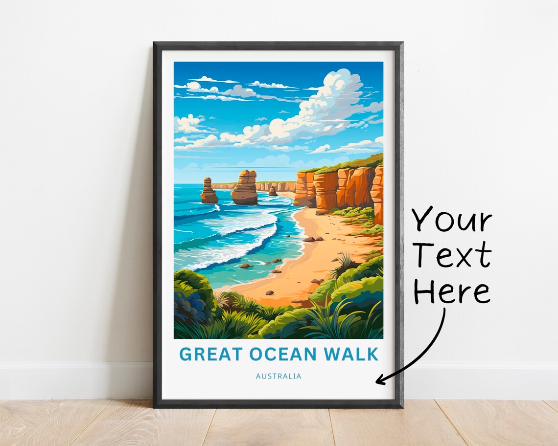 Great Ocean Walk Australia Sea Stacks Beach View Travel Poster