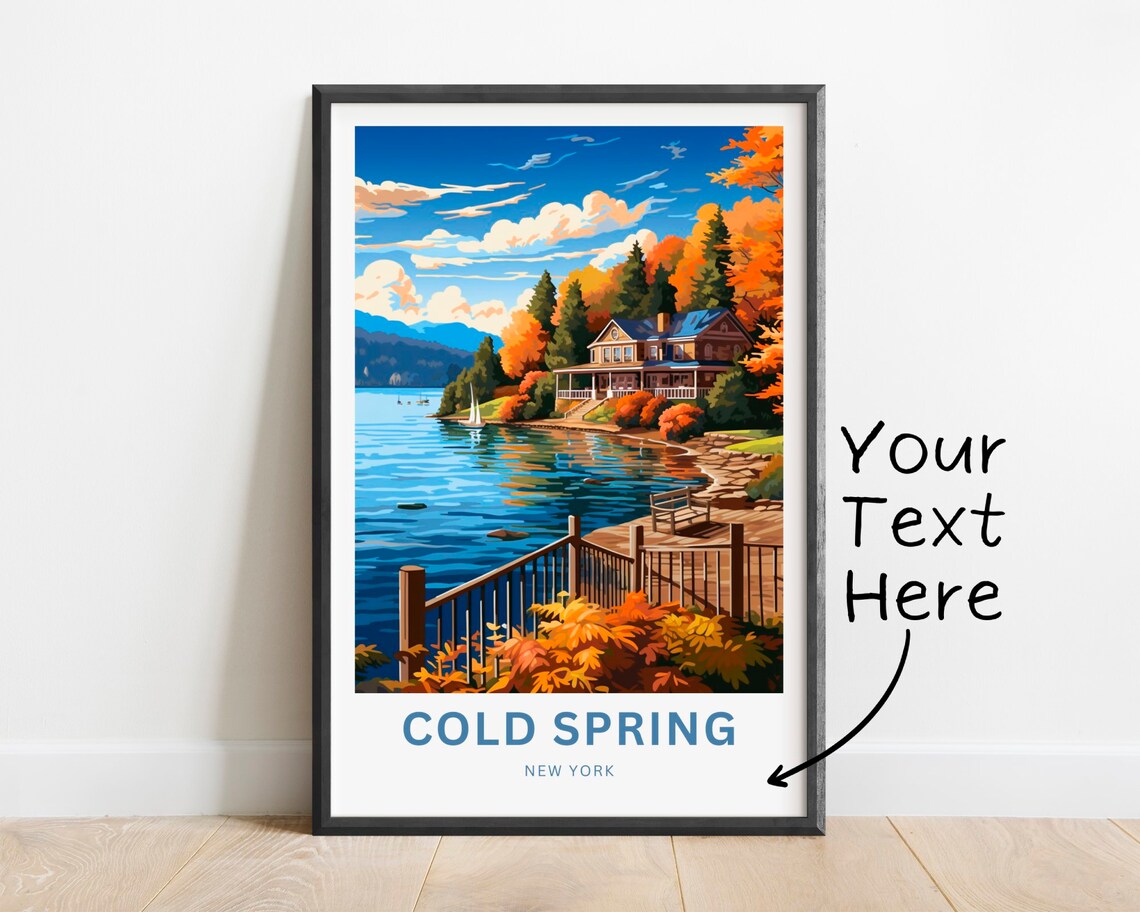 Personalized Cold Spring New York Autumn Lake Sailboat Travel Poster
