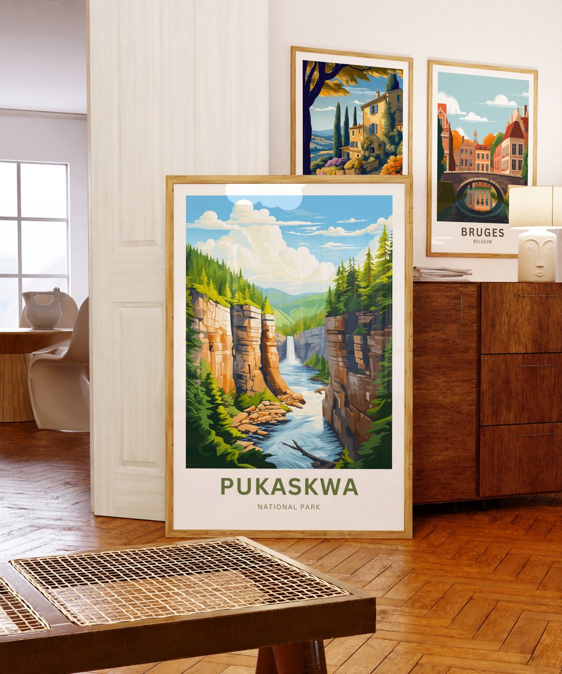 Pukaskwa National Park Waterfall Gorge Custom Text Personalized Poster - Image 5