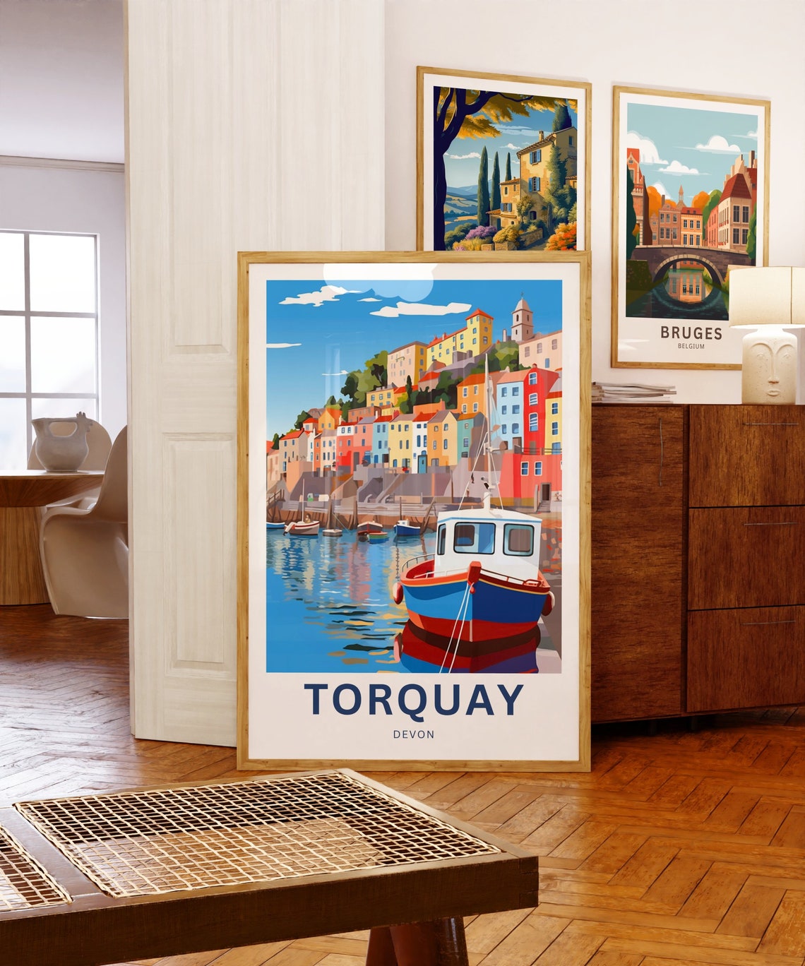 Torquay Devon England Colorful Harbor Fishing Boat Travel Poster - Image 5