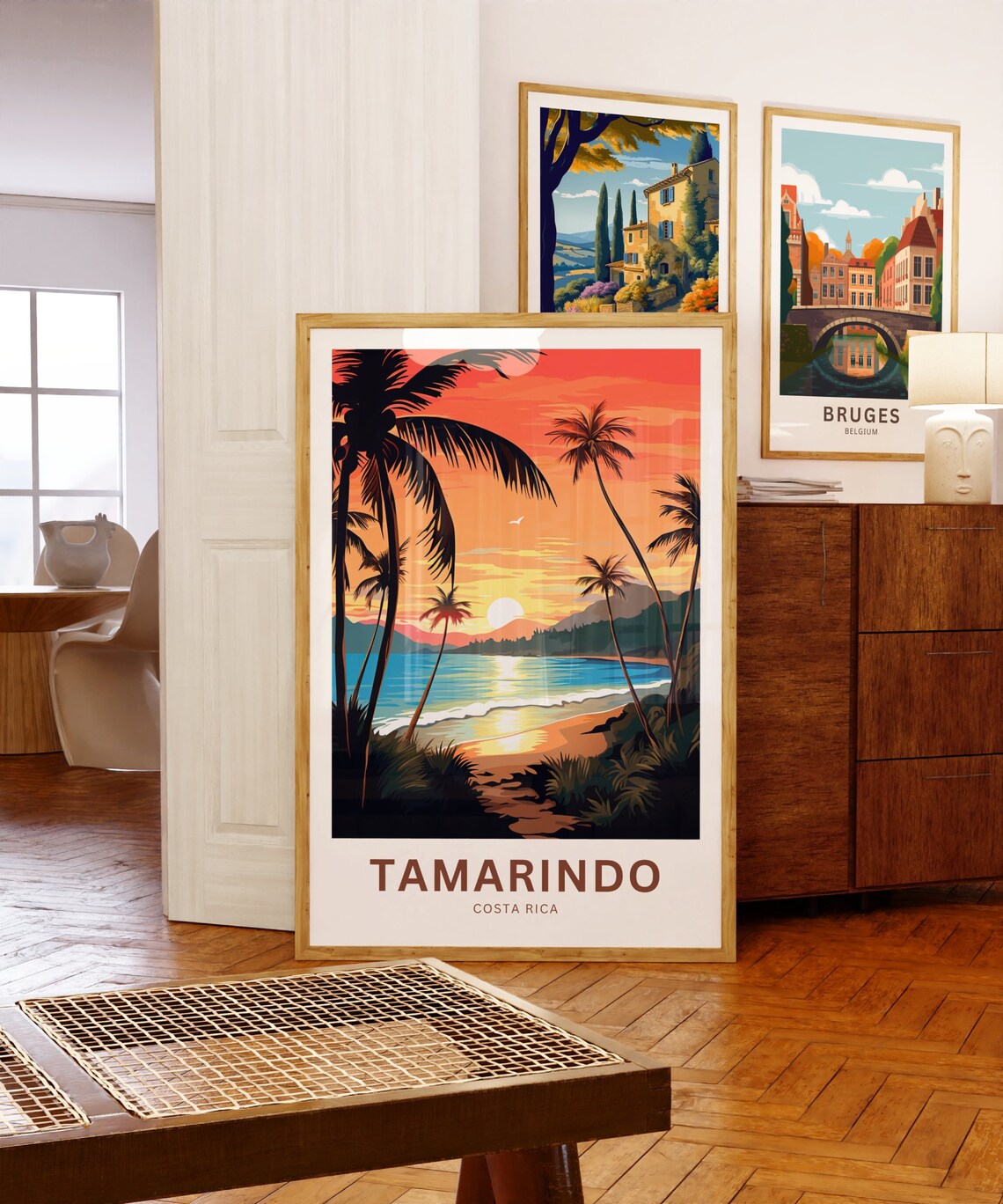 Tamarindo Costa Rica Custom Text Beach Sunset Palms Travel Poster - Image 5