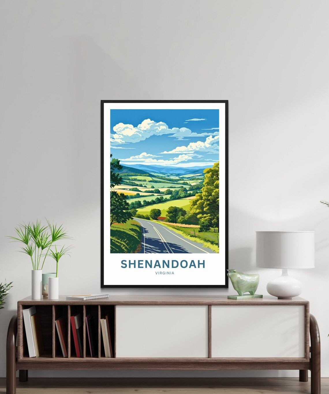 Shenandoah Virginia Blue Ridge Road Rolling Hills Travel Poster - Image 3