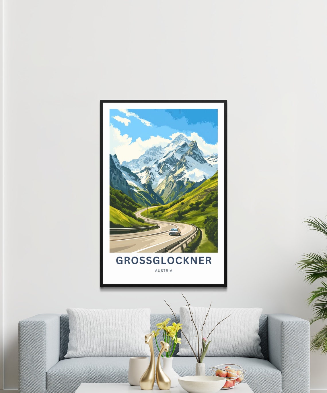 Grossglockner Austria Green Valley Winding Mountain Road Poster - Image 3