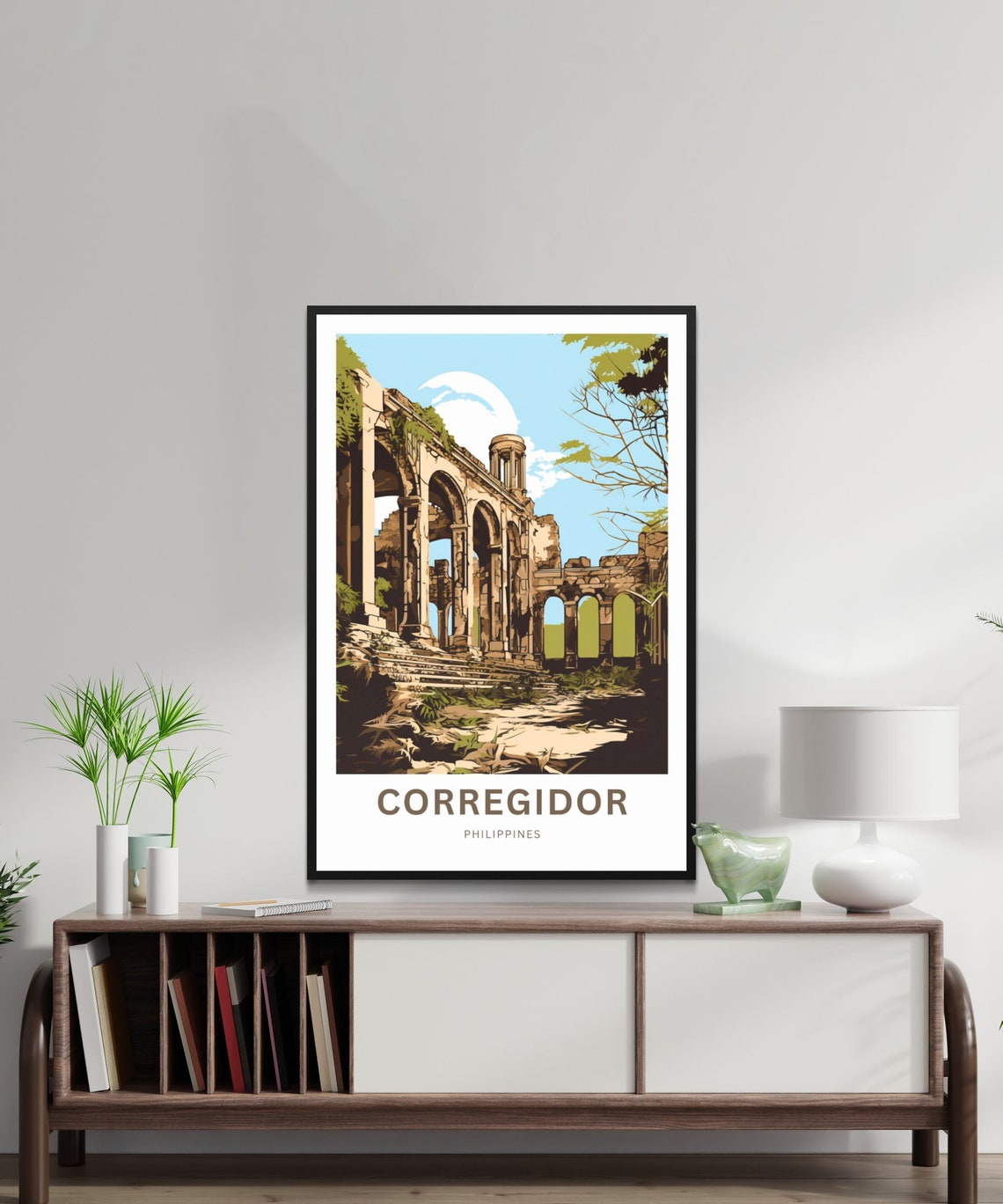 Corregidor Philippines Ancient Stone Ruins Arches Scene Poster - Image 2