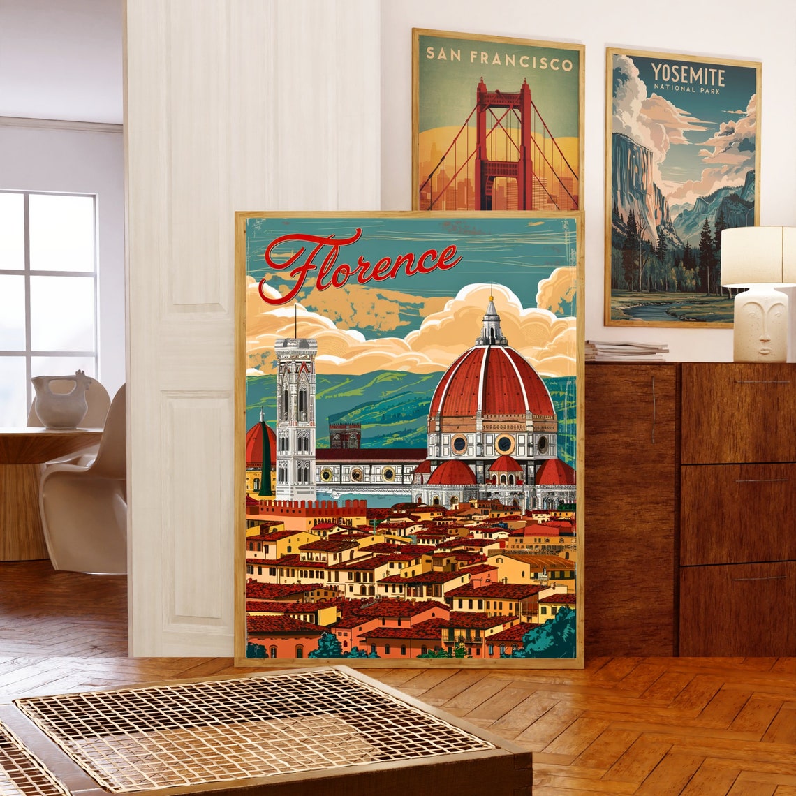 Florence Italy Duomo Cathedral Bell Tower Vintage Travel Poster - Image 5