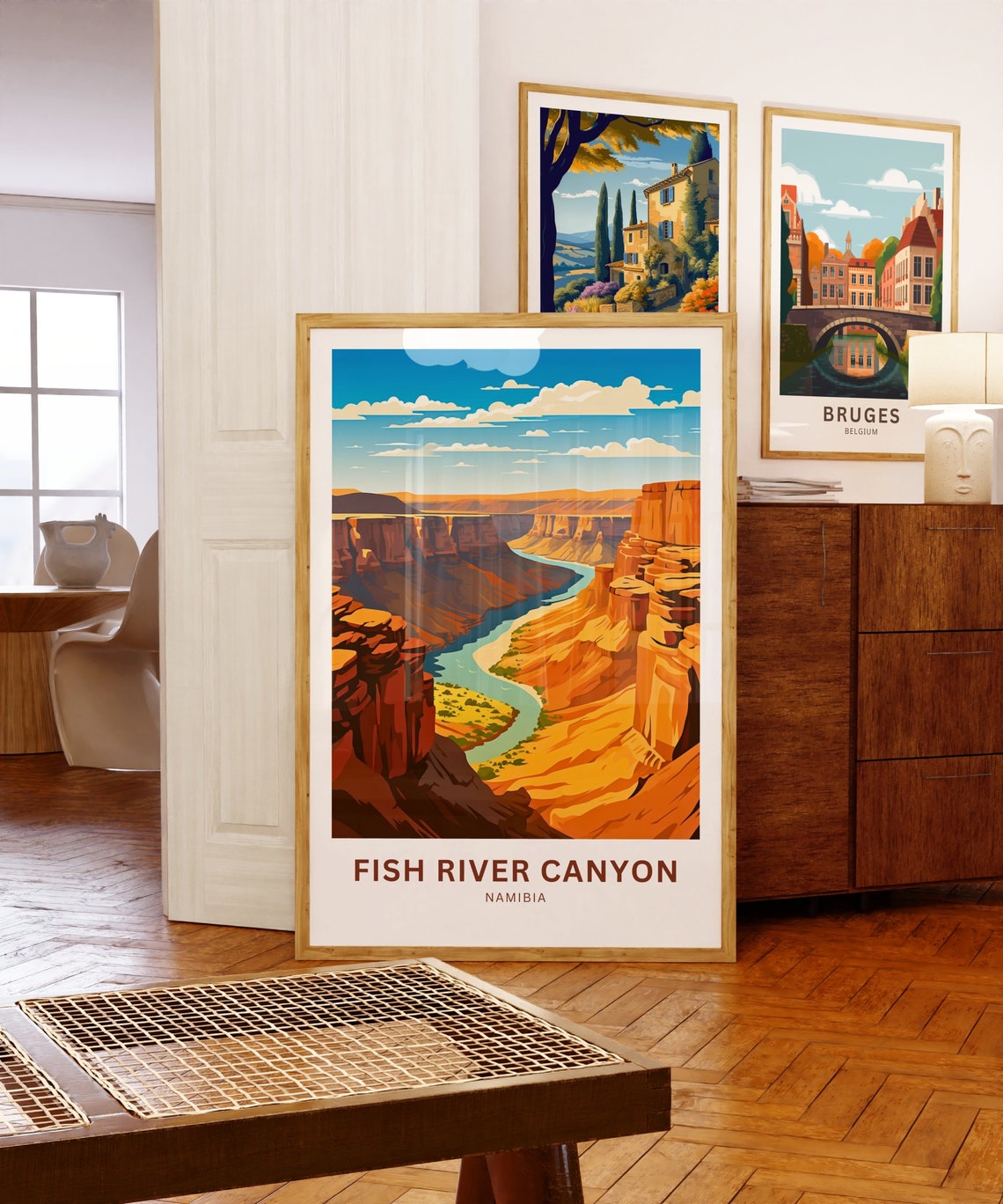 Fish River Canyon Namibia Personalized Red Cliffs River Travel Poster - Image 5