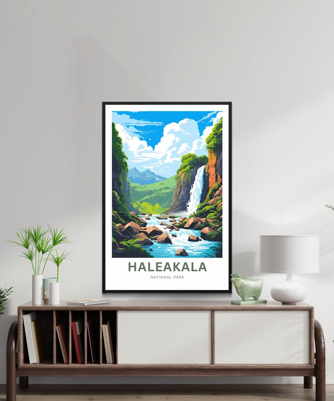 Haleakala National Park Waterfall Gorge Hawaii Tropical Poster - Image 2