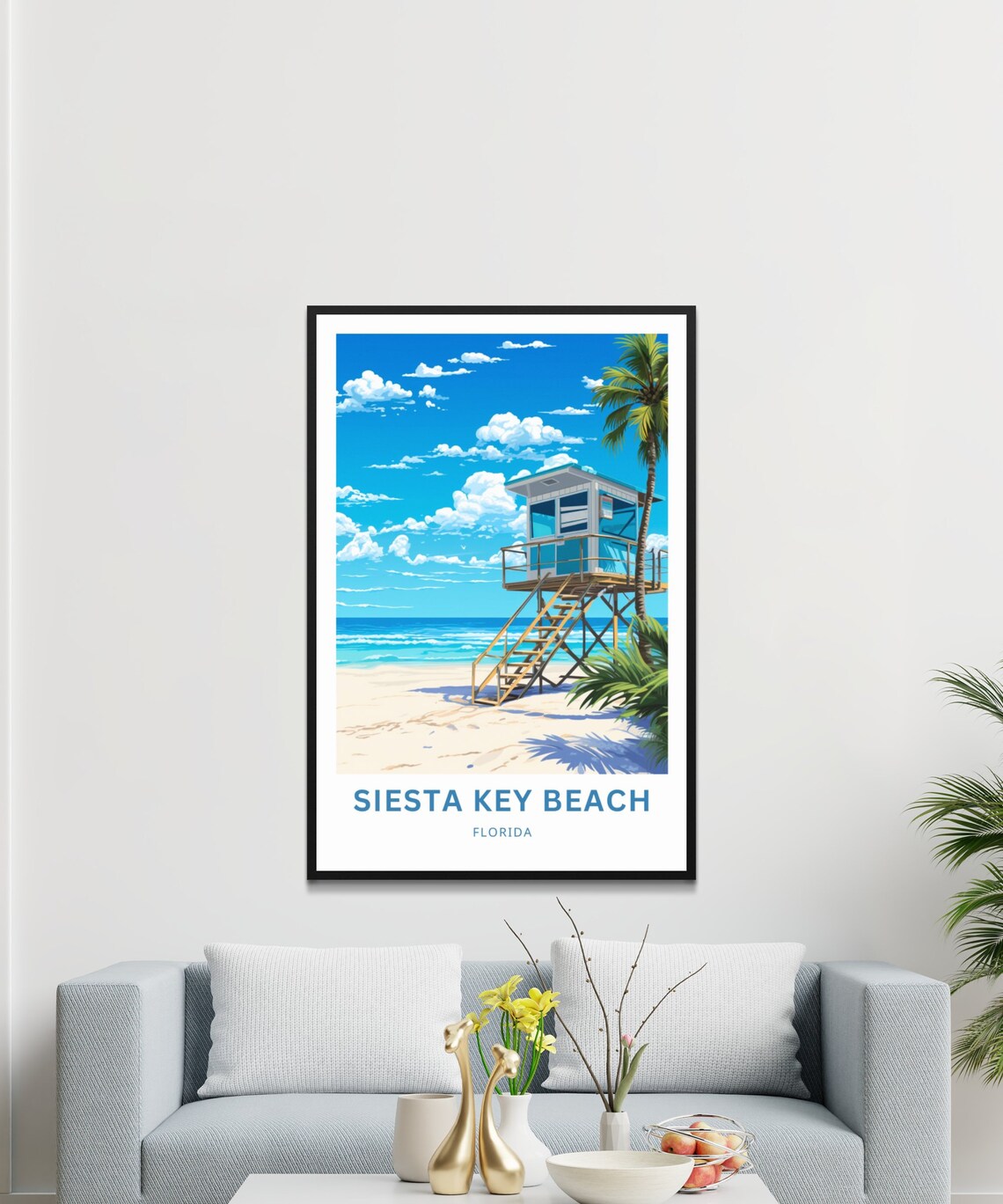 Personalized Siesta Key Beach Travel Poster, Florida - Image 3