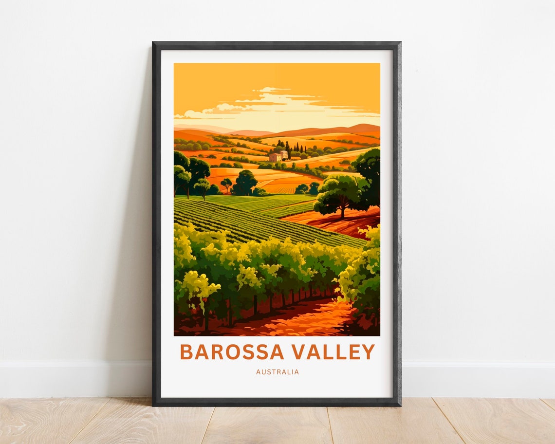 Barossa Valley Australia Vineyard Rolling Hills Travel Poster