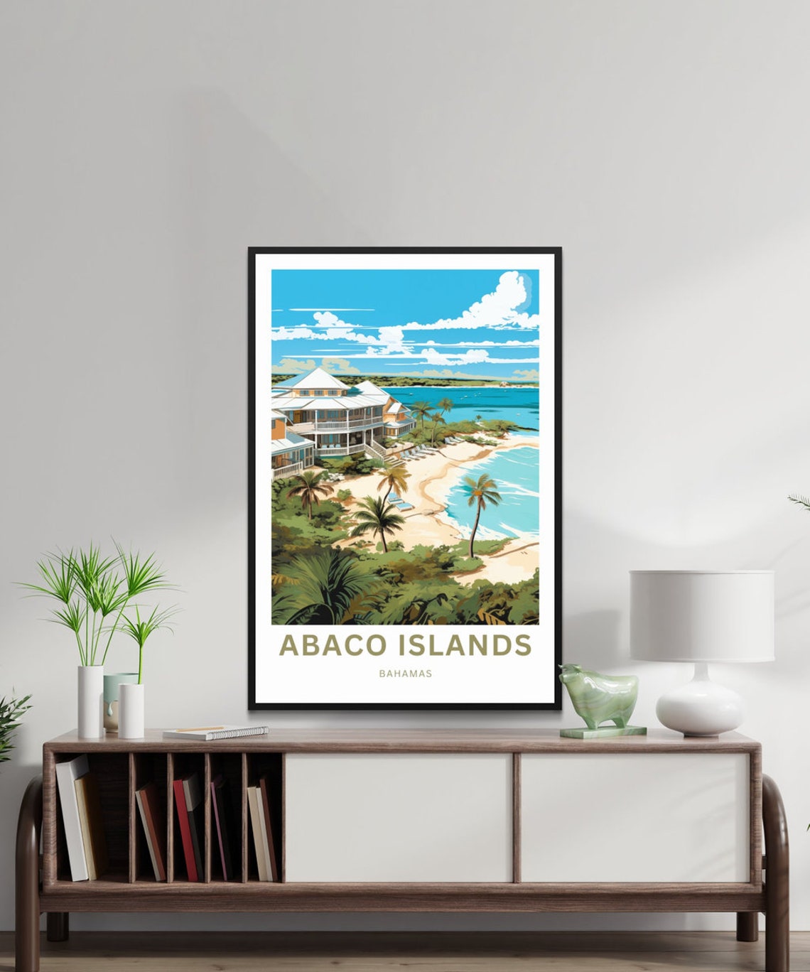 Personalized Abaco Islands Bahamas Beach Resort Travel Poster - Image 2