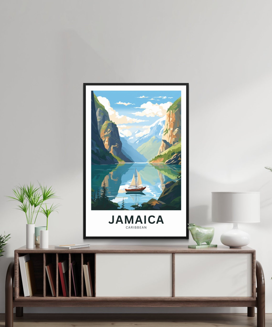 Personalized Jamaica Travel Print Jamaica Poster Caribbean Wall Art Framed Present Gift United States Present - Image 2