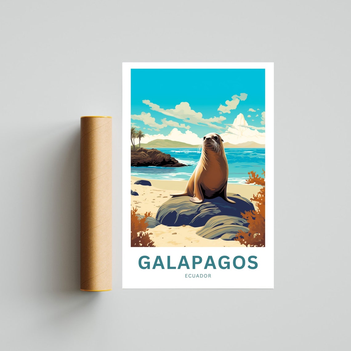 Personalized Galapagos Island Travel Print Galapagos Island Poster Ecuador Wall Art Framed Present Gift Ecuador Present - Image 4