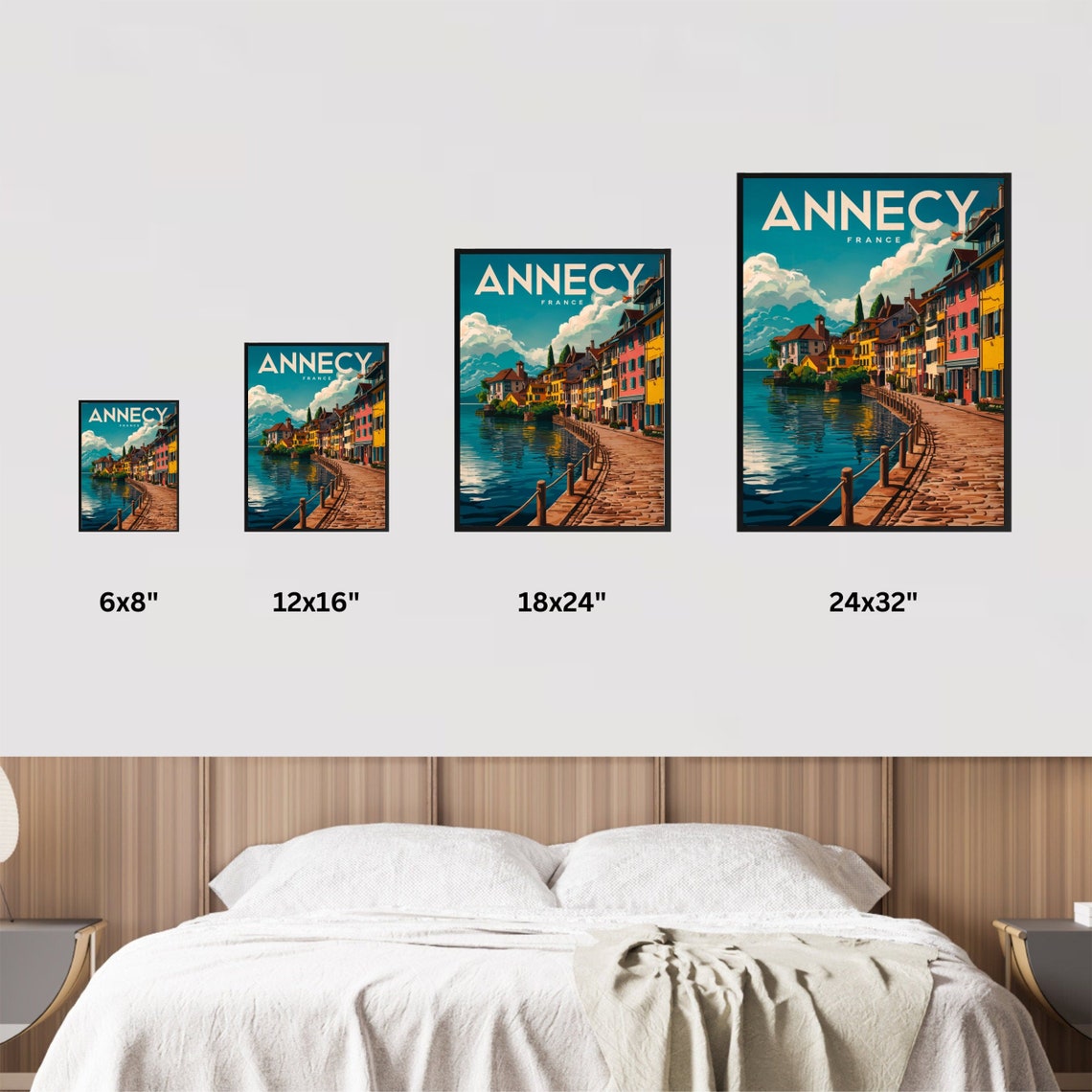 Annecy Vintage Travel Poster Annecy Print France Vintage Wall Art Framed Present Gift France Present - Image 2