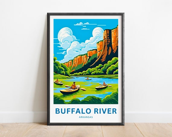 Buffalo River Travel Print Buffalo River Poster Arkansas Wall Art Framed Present Gift Arkansas Present
