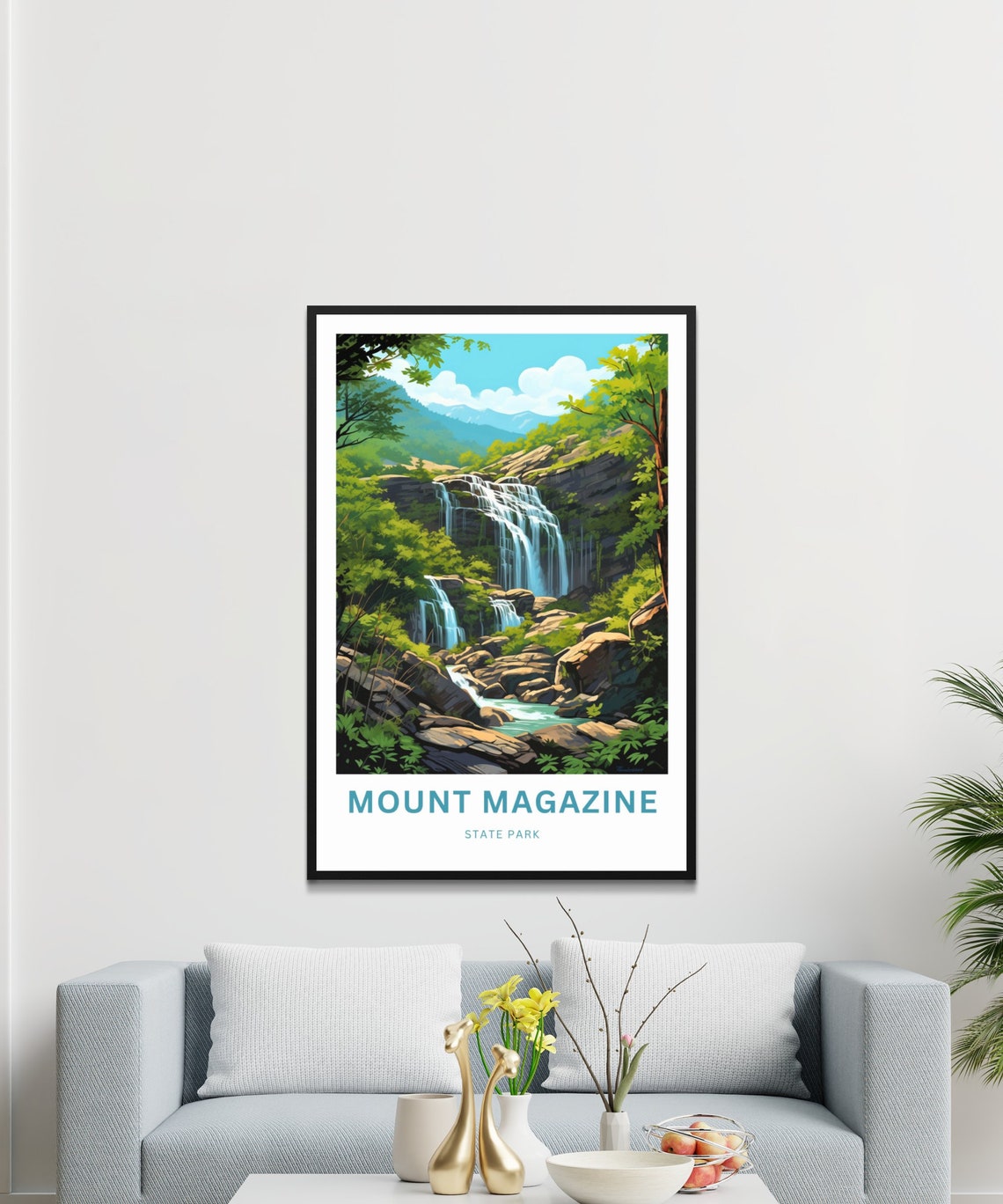 Mount Magazine State Park Emerald Falls Canyon Travel Poster - Image 3