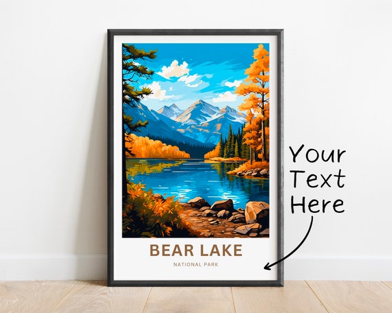 Personalized Bear Lake Travel Print Bear Lake Poster Colorado Wall Art Framed Present Gift Colorado Present