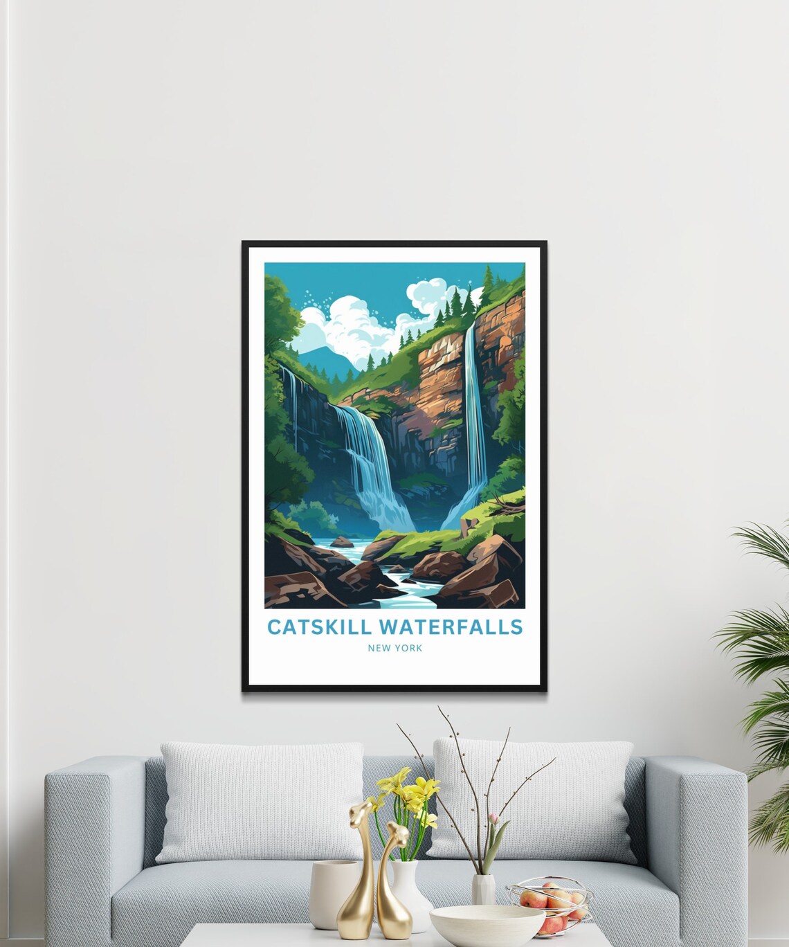 Catskill Waterfalls Travel Poster, New York Wall Art - Image 3