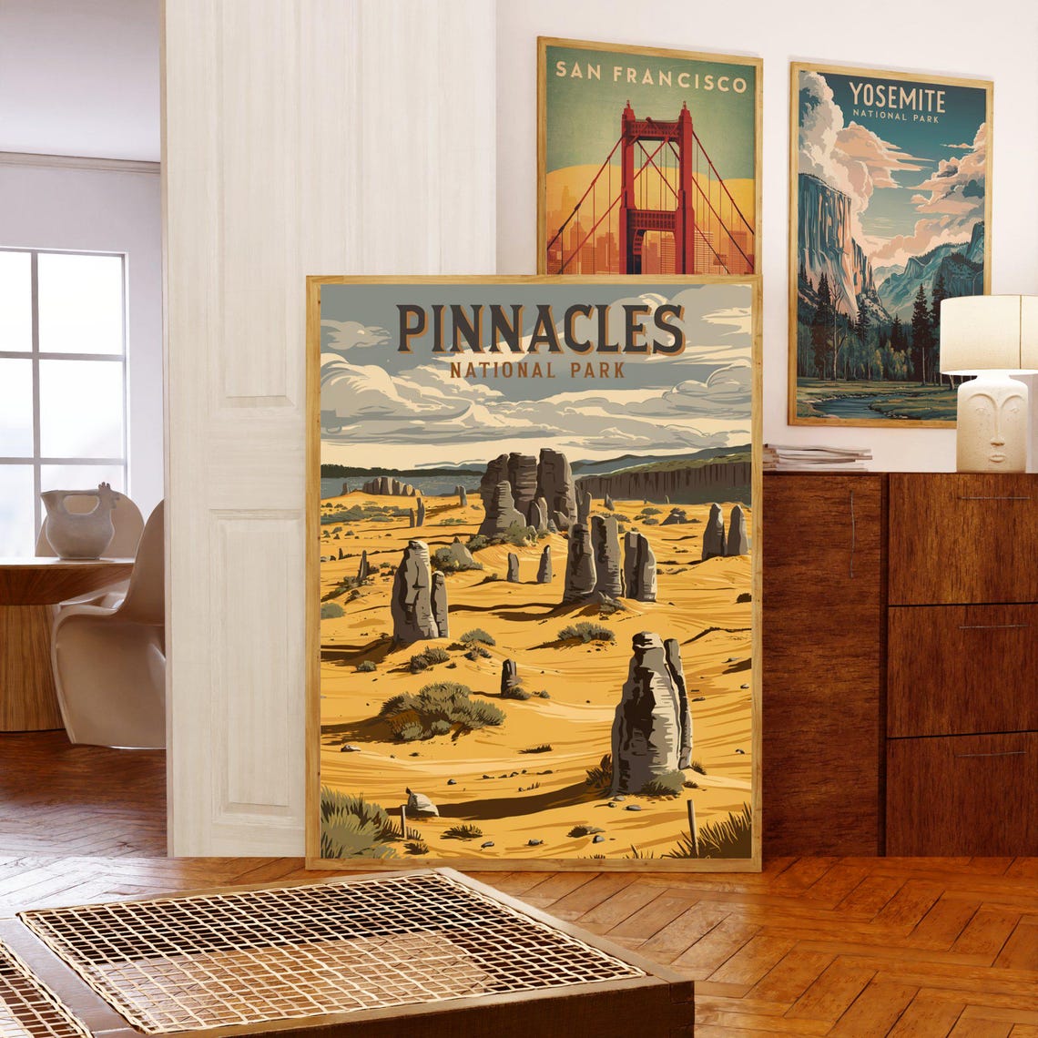 Pinnacles National Park Golden Desert Rock Spires Vintage Poster - Image 5