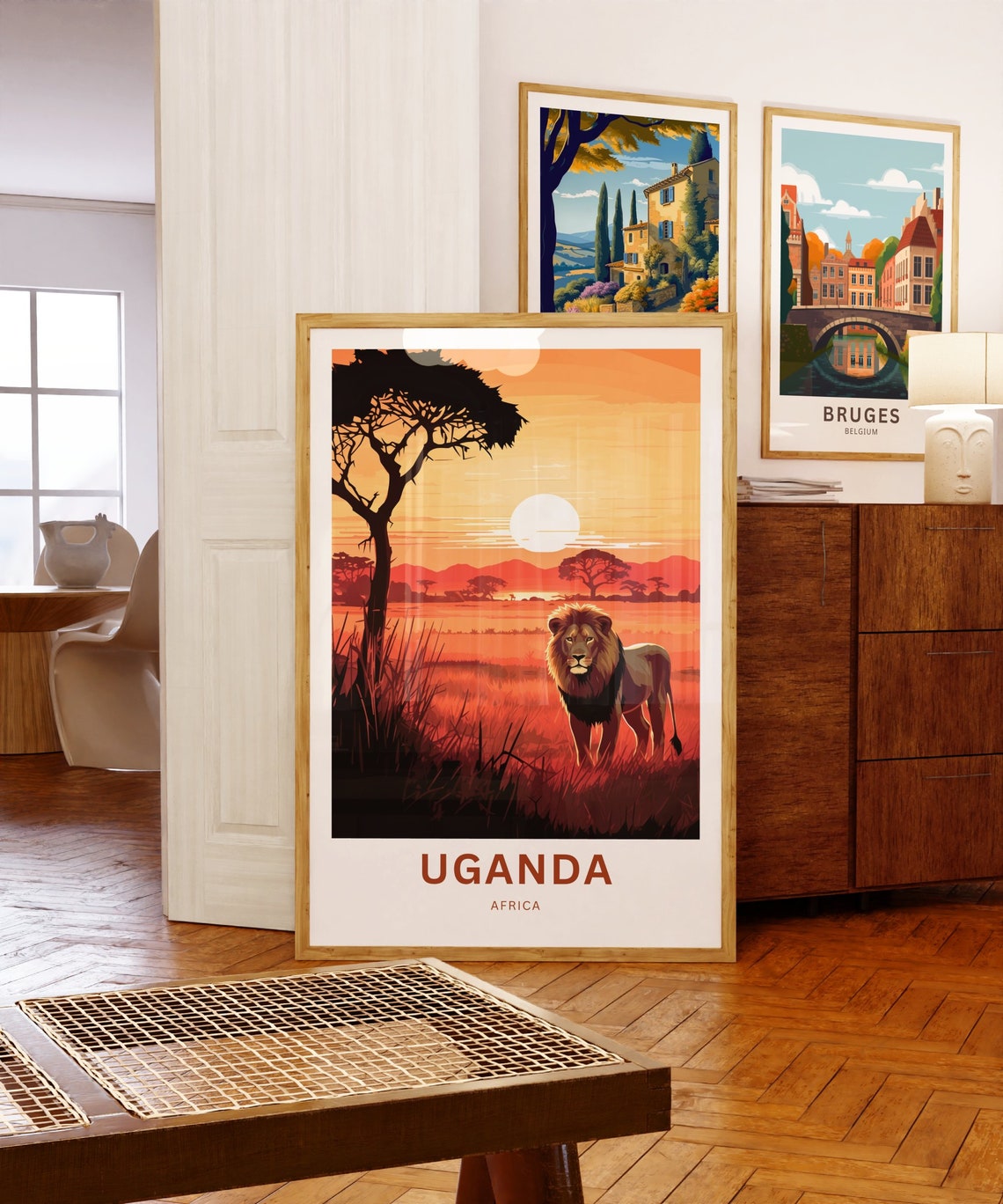 Personalized Uganda Travel Print Uganda Poster Africa Wall Art Framed Present Gift Africa Decor Present Customize Your Text - Image 3