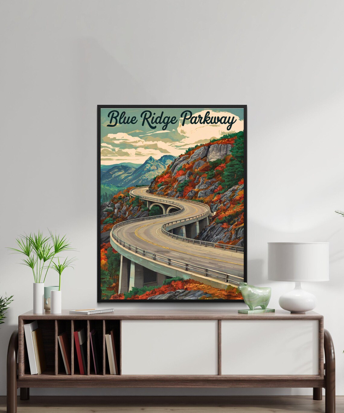 Blue Ridge Parkway Autumn Winding Mountain Highway Travel Poster - Image 4