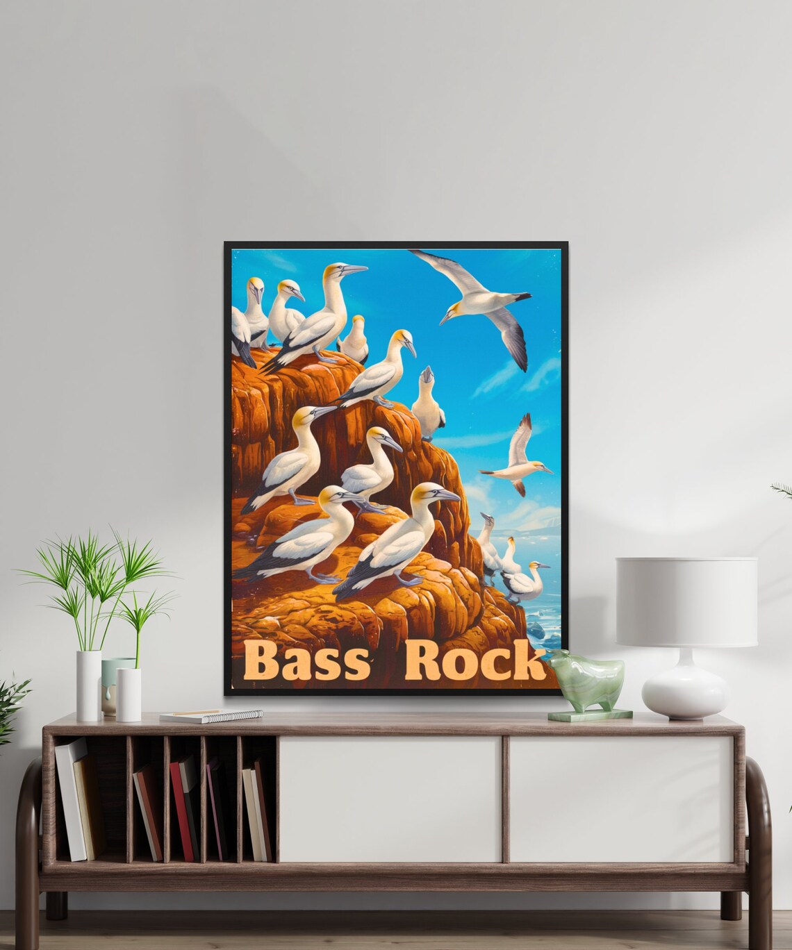 Bass Rock Scotland Gannet Colony Cliffs Vintage Travel Poster - Image 2